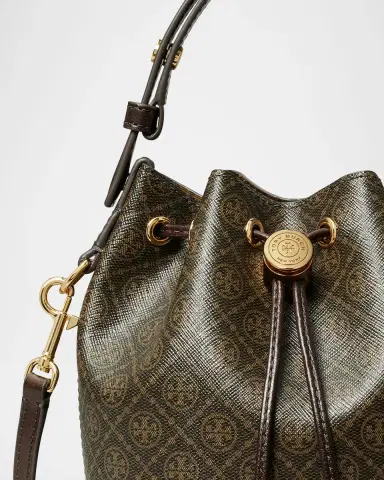 Tory Burch Mini T Monogram Coated Canvas Bucket Bag | Thumbnail 5 Tory Burch Mini T Monogram Coated Canvas Bucket Bag | Thumbnail 5