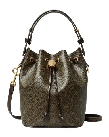 Tory Burch Mini T Monogram Coated Canvas Bucket Bag | Thumbnail 1 Tory Burch Mini T Monogram Coated Canvas Bucket Bag | Thumbnail 1