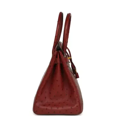 HERMÈS Pre-owned Hermes Birkin 30 Rouge H Ostrich Gold Hardware | Thumbnail 3 HERMÈS Pre-owned Hermes Birkin 30 Rouge H Ostrich Gold Hardware | Thumbnail 3
