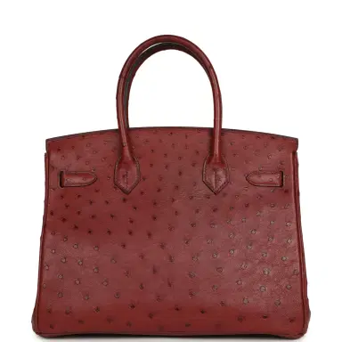 HERMÈS Pre-owned Hermes Birkin 30 Rouge H Ostrich Gold Hardware | Thumbnail 4 HERMÈS Pre-owned Hermes Birkin 30 Rouge H Ostrich Gold Hardware | Thumbnail 4