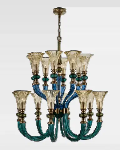 Allegri Crystal by Kalco Lighting Tinta 16-Light 2-Tier Chandelier, 44" Tall | Thumbnail 2 Allegri Crystal by Kalco Lighting Tinta 16-Light 2-Tier Chandelier, 44" Tall | Thumbnail 2