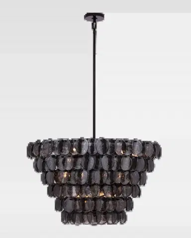 Kalco Lighting Uroko 34" Smoke Grey Glass 14-Light Chandelier | Thumbnail 2 Kalco Lighting Uroko 34" Smoke Grey Glass 14-Light Chandelier | Thumbnail 2