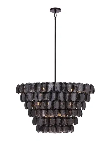 Kalco Lighting Uroko 34" Smoke Grey Glass 14-Light Chandelier | Thumbnail 1 Kalco Lighting Uroko 34" Smoke Grey Glass 14-Light Chandelier | Thumbnail 1
