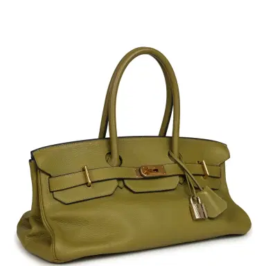 HERMÈS Vintage Hermes Shoulder Birkin 42 JPG Chartreuse Clemence Gold Hardware | Thumbnail 2 HERMÈS Vintage Hermes Shoulder Birkin 42 JPG Chartreuse Clemence Gold Hardware | Thumbnail 2
