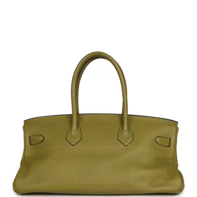 HERMÈS Vintage Hermes Shoulder Birkin 42 JPG Chartreuse Clemence Gold Hardware | Thumbnail 4 HERMÈS Vintage Hermes Shoulder Birkin 42 JPG Chartreuse Clemence Gold Hardware | Thumbnail 4