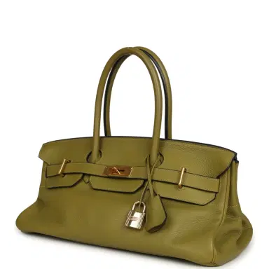 HERMÈS Vintage Hermes Shoulder Birkin 42 JPG Chartreuse Clemence Gold Hardware | Thumbnail 5 HERMÈS Vintage Hermes Shoulder Birkin 42 JPG Chartreuse Clemence Gold Hardware | Thumbnail 5