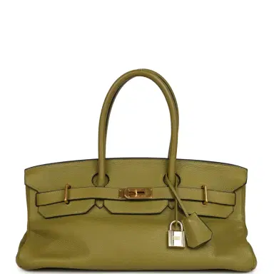 HERMÈS Vintage Hermes Shoulder Birkin 42 JPG Chartreuse Clemence Gold Hardware | Thumbnail 1 HERMÈS Vintage Hermes Shoulder Birkin 42 JPG Chartreuse Clemence Gold Hardware | Thumbnail 1