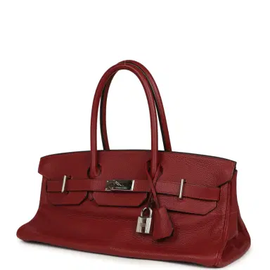 HERMÈS Vintage Hermes Shoulder Birkin 42 JPG Rouge H Clemence Palladium Hardware | Thumbnail 5 HERMÈS Vintage Hermes Shoulder Birkin 42 JPG Rouge H Clemence Palladium Hardware | Thumbnail 5