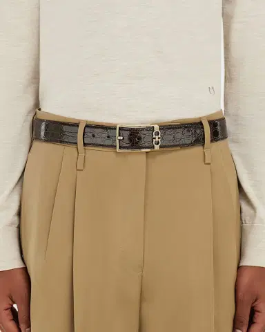Ferragamo Men's Gancini Alligator Leather Belt | Thumbnail 1 Ferragamo Men's Gancini Alligator Leather Belt | Thumbnail 1