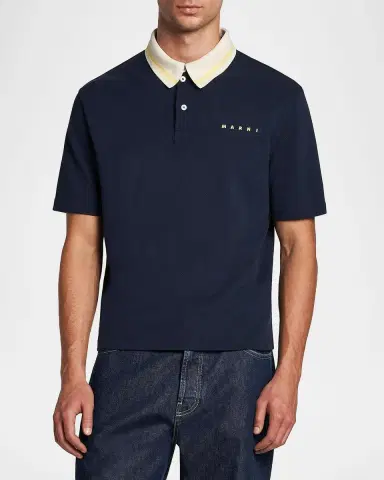 Marni Men's Contrast-Collar Polo Shirt | Thumbnail 3 Marni Men's Contrast-Collar Polo Shirt | Thumbnail 3