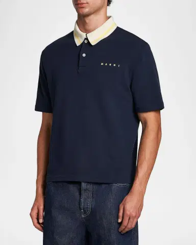 Marni Men's Contrast-Collar Polo Shirt | Thumbnail 5 Marni Men's Contrast-Collar Polo Shirt | Thumbnail 5