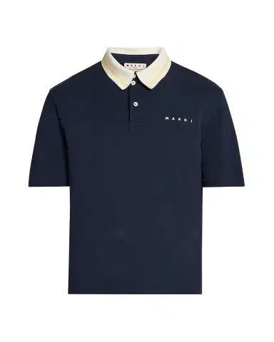 Marni Men's Contrast-Collar Polo Shirt | Thumbnail 1 Marni Men's Contrast-Collar Polo Shirt | Thumbnail 1