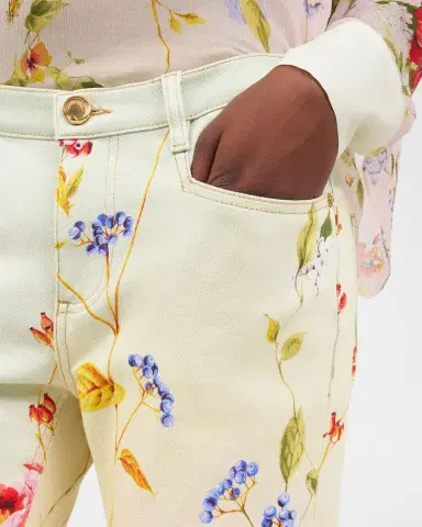 Roberto Cavalli Miami Flowers Print Flare Pants | Thumbnail 4 Roberto Cavalli Miami Flowers Print Flare Pants | Thumbnail 4
