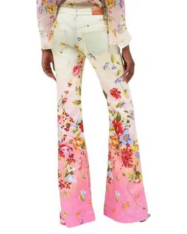 Roberto Cavalli Miami Flowers Print Flare Pants | Thumbnail 1 Roberto Cavalli Miami Flowers Print Flare Pants | Thumbnail 1