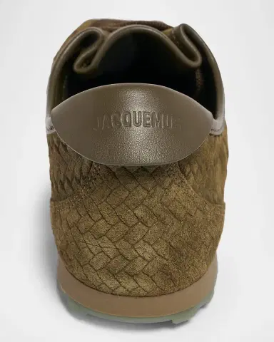 Jacquemus Men's Les Tennis Embossed Suede Low-Top Sneakers | Thumbnail 4 Jacquemus Men's Les Tennis Embossed Suede Low-Top Sneakers | Thumbnail 4