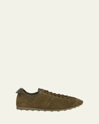 Jacquemus Men's Les Tennis Embossed Suede Low-Top Sneakers | Thumbnail 6 Jacquemus Men's Les Tennis Embossed Suede Low-Top Sneakers | Thumbnail 6