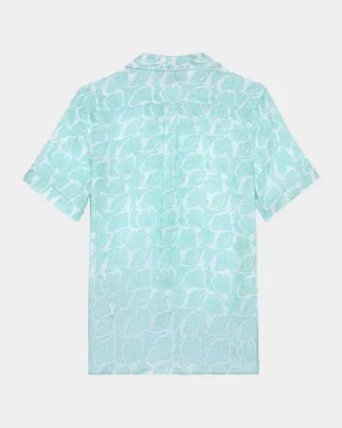 Vilebrequin Men's Seashells Linen Short-Sleeve Shirt | Thumbnail 4 Vilebrequin Men's Seashells Linen Short-Sleeve Shirt | Thumbnail 4