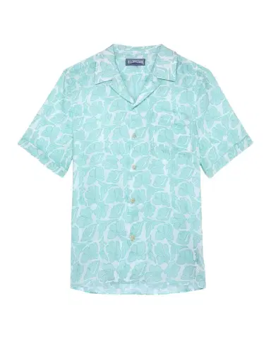 Vilebrequin Men's Seashells Linen Short-Sleeve Shirt | Thumbnail 1 Vilebrequin Men's Seashells Linen Short-Sleeve Shirt | Thumbnail 1