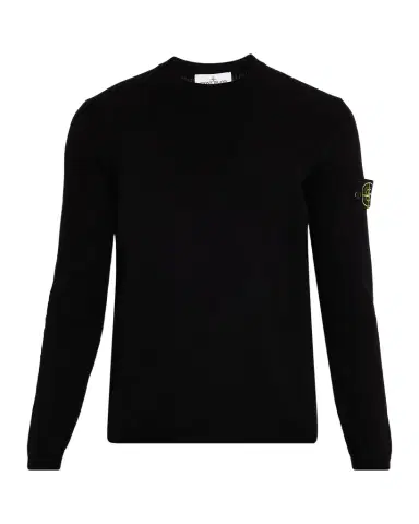 Stone Island Men's Cotton Crewneck Sweater with Logo Badge | Thumbnail 1 Stone Island Men's Cotton Crewneck Sweater with Logo Badge | Thumbnail 1