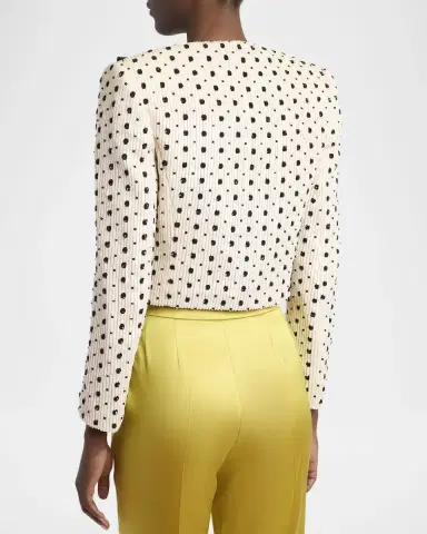 Valentino Garavani Polka-Dot Sequined Crop Blazer Jacket | Thumbnail 3 Valentino Garavani Polka-Dot Sequined Crop Blazer Jacket | Thumbnail 3