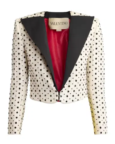 Valentino Garavani Polka-Dot Sequined Crop Blazer Jacket | Thumbnail 1 Valentino Garavani Polka-Dot Sequined Crop Blazer Jacket | Thumbnail 1