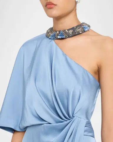 Aidan Mattox Beaded One-Shoulder Twist Gown | Thumbnail 4 Aidan Mattox Beaded One-Shoulder Twist Gown | Thumbnail 4