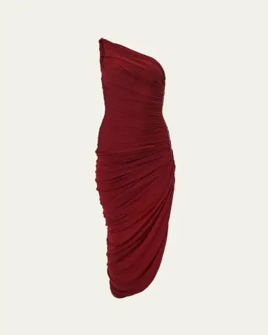 Carolina Herrera Ruched Zipper One-Shoulder Midi Dress | Thumbnail 4 Carolina Herrera Ruched Zipper One-Shoulder Midi Dress | Thumbnail 4