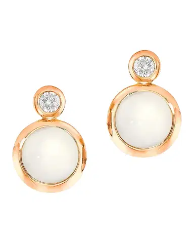 Tamara Comolli 18K Rose Gold Bouton Stud Earrings with Moonstone and Diamond | Thumbnail 1 Tamara Comolli 18K Rose Gold Bouton Stud Earrings with Moonstone and Diamond | Thumbnail 1