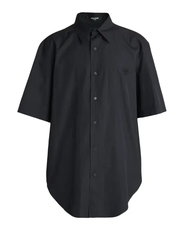 Men 's Poplin Embroidered-Logo Oversized Short-Sleeve Shirt Men 's Poplin Embroidered-Logo Oversized Short-Sleeve Shirt