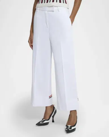Thom Browne Striped-Trim Straight-Leg Ankle Trousers | Thumbnail 4 Thom Browne Striped-Trim Straight-Leg Ankle Trousers | Thumbnail 4