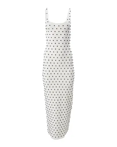 Carolina Herrera Polka-Dot Embroidered Sleeveless Midi Dress | Thumbnail 1 Carolina Herrera Polka-Dot Embroidered Sleeveless Midi Dress | Thumbnail 1
