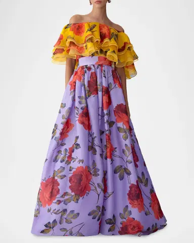 Carolina Herrera Rose Silk Organza Ball Skirt | Thumbnail 2 Carolina Herrera Rose Silk Organza Ball Skirt | Thumbnail 2