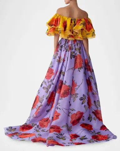 Carolina Herrera Rose Silk Organza Ball Skirt | Thumbnail 3 Carolina Herrera Rose Silk Organza Ball Skirt | Thumbnail 3