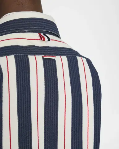 Thom Browne Men's Cotton Stripe Full-Zip Shirt | Thumbnail 5 Thom Browne Men's Cotton Stripe Full-Zip Shirt | Thumbnail 5
