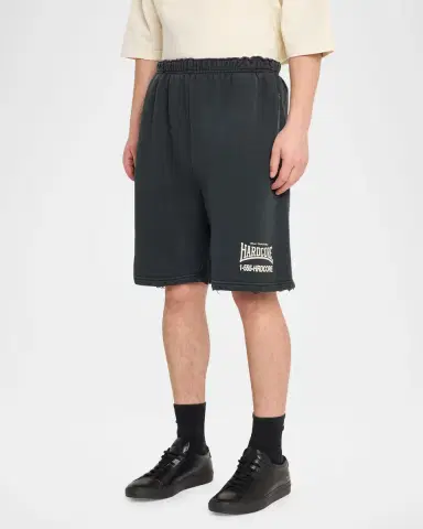 Willy Chavarria Men's Hardcore Relaxed Buffalo-Fit Fleece Shorts | Thumbnail 4 Willy Chavarria Men's Hardcore Relaxed Buffalo-Fit Fleece Shorts | Thumbnail 4