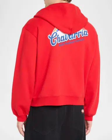 Willy Chavarria Men's Graphic Logo Cotton Full-Zip Hoodie | Thumbnail 3 Willy Chavarria Men's Graphic Logo Cotton Full-Zip Hoodie | Thumbnail 3
