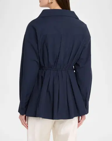Rosie Assoulin Falling Off-The-Shoulder Cotton Poplin Shirt | Thumbnail 3 Rosie Assoulin Falling Off-The-Shoulder Cotton Poplin Shirt | Thumbnail 3