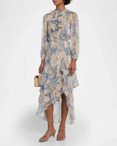 MISA Los Angeles Vesper Peony Blossom Chiffon High-Low Dress | Thumbnail 3 MISA Los Angeles Vesper Peony Blossom Chiffon High-Low Dress | Thumbnail 3