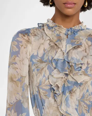 MISA Los Angeles Vesper Peony Blossom Chiffon High-Low Dress | Thumbnail 4 MISA Los Angeles Vesper Peony Blossom Chiffon High-Low Dress | Thumbnail 4