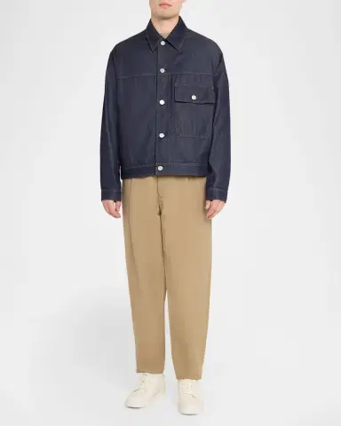 Giorgio Armani Men's Flap-Pocket Dark-Wash Denim Shirt Jacket | Thumbnail 2 Giorgio Armani Men's Flap-Pocket Dark-Wash Denim Shirt Jacket | Thumbnail 2