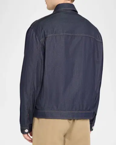 Giorgio Armani Men's Flap-Pocket Dark-Wash Denim Shirt Jacket | Thumbnail 3 Giorgio Armani Men's Flap-Pocket Dark-Wash Denim Shirt Jacket | Thumbnail 3