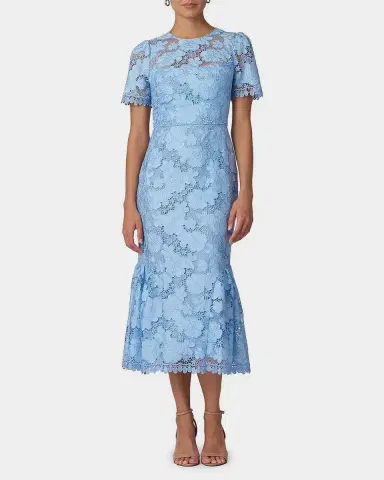 Shoshanna Emmie Floral Lace Trumpet Midi Dress | Thumbnail 3 Shoshanna Emmie Floral Lace Trumpet Midi Dress | Thumbnail 3