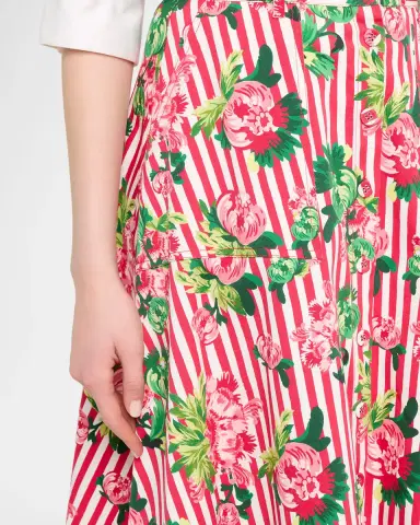 Saloni Kali-C Floral Stripe A-Line Midi Skirt | Thumbnail 4 Saloni Kali-C Floral Stripe A-Line Midi Skirt | Thumbnail 4