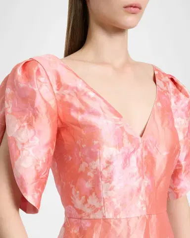 Erdem Floral-Print Textured Satin Midi Dress | Thumbnail 4 Erdem Floral-Print Textured Satin Midi Dress | Thumbnail 4