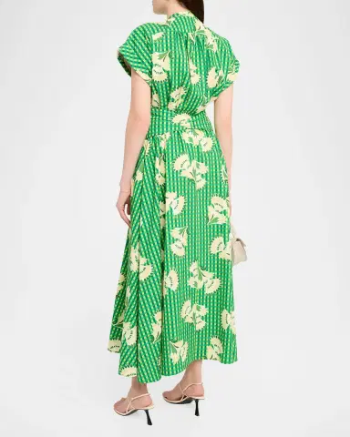 Saloni Neesha Short-Sleeve Cotton Maxi Dress | Thumbnail 3 Saloni Neesha Short-Sleeve Cotton Maxi Dress | Thumbnail 3