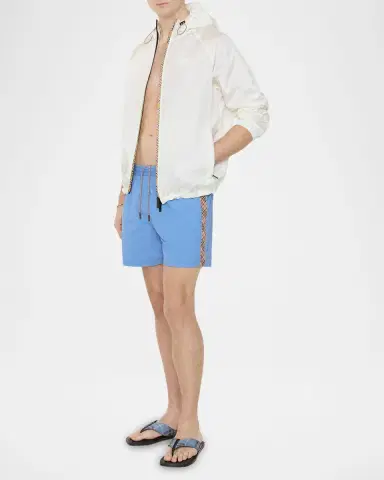 Burberry Men's Nylon Check-Trim Swim Trunks | Thumbnail 2 Burberry Men's Nylon Check-Trim Swim Trunks | Thumbnail 2