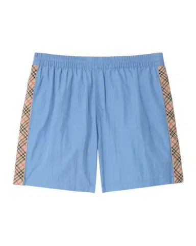 Burberry Men's Nylon Check-Trim Swim Trunks | Thumbnail 1 Burberry Men's Nylon Check-Trim Swim Trunks | Thumbnail 1