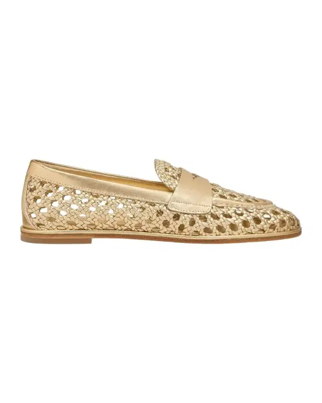 Spencer Woven Metallic Leather Penny Loafers Spencer Woven Metallic Leather Penny Loafers