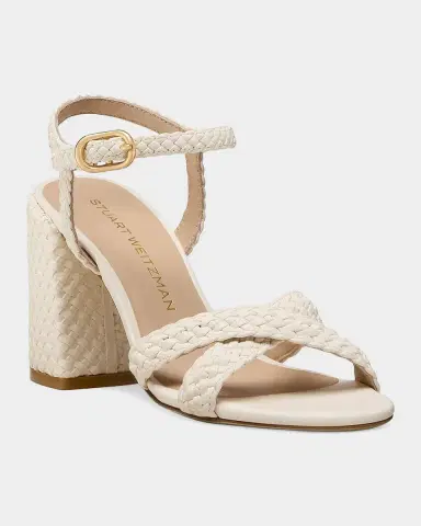 Stuart Weitzman 85mm Alyssa Woven Leather Ankle-Strap Sandals | Thumbnail 3 Stuart Weitzman 85mm Alyssa Woven Leather Ankle-Strap Sandals | Thumbnail 3