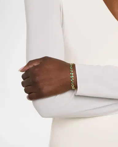 Sydney Evan 14K Emerald Green Fluted Bracelet | Thumbnail 2 Sydney Evan 14K Emerald Green Fluted Bracelet | Thumbnail 2